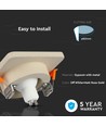 GU10 Eckiger Downlight - Off-White mit mattem Roségold, Loch: 8cm, ohne Leuchtmittel und Fassung