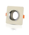 GU10 Einbauspot aus Beton - Quadratisch, Off-white/Chrom, Ausschnitt: Ø8cm, ohne Leuchtmittel