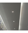 GU10 Einbauspot aus Beton - Quadratisch, Off-white/Chrom, Ausschnitt: Ø8cm, ohne Leuchtmittel