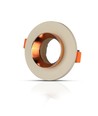 GU10 Gips Metall - Offwhite mit Matt Roségold Sockel - Rund