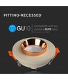 GU10 Gips Metall - Offwhite mit Matt Roségold Sockel - Rund