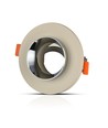 GU10 Einbauspot aus Beton/Metall - Rund, Off-White mit Chrom-Boden, IP20 Innenbereich