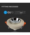 GU10 Einbauspot aus Beton/Metall - Rund, Off-White mit Chrom-Boden, IP20 Innenbereich