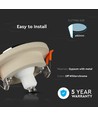 GU10 Einbauspot aus Beton/Metall - Rund, Off-White mit Chrom-Boden, IP20 Innenbereich
