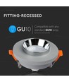 GU10 Einbauspot aus Gips - Rund, grauer Beton mit Chrom, Ø80 mm Loch, IP20 Innenbereich