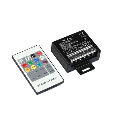 RGB LED Controller mit 20-Tasten RF Fernbedienung - 12V/24V, 3 Kanäle, max. 480W, IP20