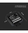 RGB LED Controller mit 20-Tasten RF Fernbedienung - 12V/24V, 3 Kanäle, max. 480W, IP20