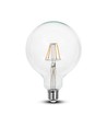 E27 6W LED Filament Birne - G125, 806lm, 6400K, Klarglas, 300°