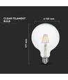 E27 6W LED Filament Birne - G125, 806lm, 6400K, Klarglas, 300°