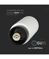 GU10 Gips Aufbauspot - Ø20cm, weiß mit Gun Black Boden, ohne Leuchtmittel
