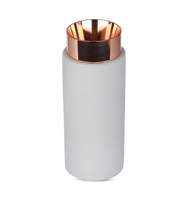GU10 Aufbauspot aus Beton - Rund, grau mit mattem Roségold, ohne Leuchtmittel, IP20