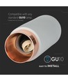 GU10 Aufbauspot aus Beton - Rund, grau mit mattem Roségold, ohne Leuchtmittel, IP20