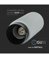 GU10 - grauer Beton, Gipsoberfläche, Metall mit schwarzem Gunmetal-Fuß