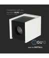 GU10 Aufbaustrahler für Gips - Square, Pistol Black, quadratisch, ohne Leuchtmittel