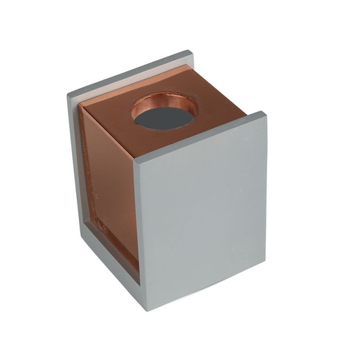 GU10 quadratischer Aufbaustrahler aus Beton/Gips - Matt Roségold, IP20 Innen, ohne Leuchtmittel