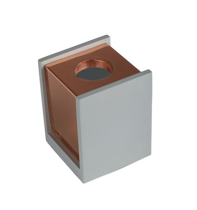 GU10 quadratischer Aufbaustrahler aus Beton/Gips - Matt Roségold, IP20 Innen, ohne Leuchtmittel