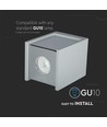 GU10 - grauer Beton, Metall-Gips-Oberfläche mit verchromtem Sockel (quadratisch)