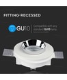 GU10 Einbaustrahler aus Gips - Rund, Weiß/Chrom, Ø10cm, IP20, ohne Leuchtmittel