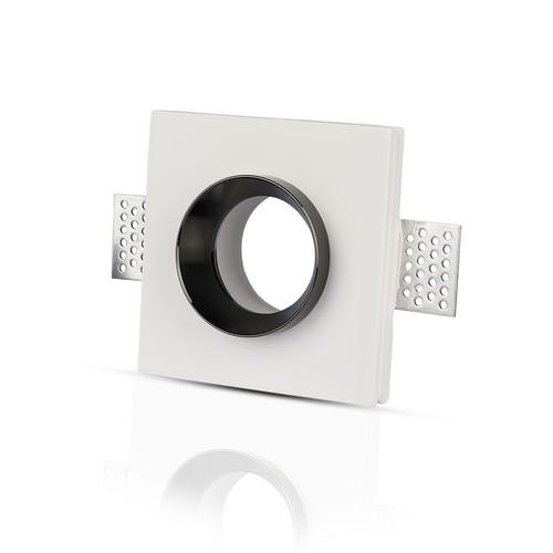 GU10 Einbaustrahler aus weißem Gips, quadratisch - 100x100 mm, IP20 Innen, 5 Jahre Garantie