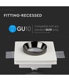 GU10 Einbaustrahler aus weißem Gips, quadratisch - 100x100 mm, IP20 Innen, 5 Jahre Garantie