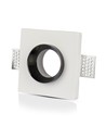 GU10 Gips Einbaustrahler, quadratisch - Weiß + Chrom, 100x100mm, IP20, 5 Jahre Garantie