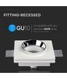 GU10 Gips Einbaustrahler, quadratisch - Weiß + Chrom, 100x100mm, IP20, 5 Jahre Garantie