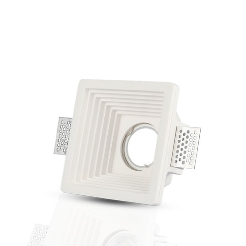 Quadratischer Gips-Einbaustrahler für GU10 - Loch: 12,5 x 12,5 cm, weiß