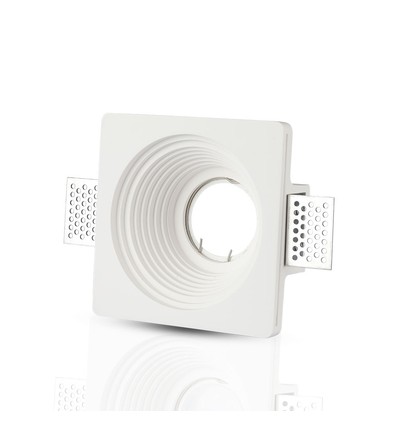 GU10 Einbaustrahler aus Gips - Rund, weiß, Ø12,5 cm Loch, IP20