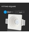 GU10 Einbaustrahler aus Gips - Rund, weiß, Ø12,5 cm Loch, IP20