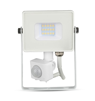 10W LED Fluter mit Sensor, weiß - Samsung LED, IP65, PIR