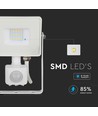 10W LED Fluter mit Sensor, weiß - Samsung LED, IP65, PIR