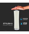 18W LED Designer Tischleuchte - Touch dimmbar, 1200lm, 3000K, Chrom-Finish