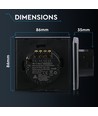WiFi 3-Wege Touch-Schalter, schwarz - 2200W, kompatibel mit Google Home und Alexa, 3 Gang 1 Way