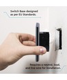 WiFi 3-Wege Touch-Schalter, schwarz - 2200W, kompatibel mit Google Home und Alexa, 3 Gang 1 Way
