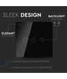 WiFi 3-Wege Touch-Schalter, schwarz - 2200W, kompatibel mit Google Home und Alexa, 3 Gang 1 Way