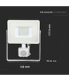 20W LED Fluter mit Sensor - Samsung LED chip, weiß, IP65, warmweiß