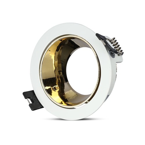 GU10 Einbaustrahler - Rund, weiß/gold, Aluminium, IP20, Ausschnitt: Ø7,2 cm, Maße: Ø7,9 cm, ohne Leuchtmittel