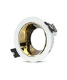 GU10 Einbaustrahler - Rund, weiß/gold, Aluminium, IP20, Ausschnitt: Ø7,2 cm, Maße: Ø7,9 cm, ohne Leuchtmittel
