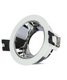 GU10 Einbaustrahler - Rund, Weiß/Chrom, Aluminium, Loch: Ø7,2 cm, IP20 Innenbereich