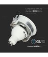 GU10 Einbaustrahler - Rund, Weiß/Chrom, Aluminium, Loch: Ø7,2 cm, IP20 Innenbereich