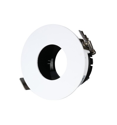 GU10 Einbaustrahler - Rund, Weiß/Schwarz, Aluminium, Loch: Ø7,5 cm, Maße: Ø8 cm