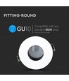 GU10 Einbaustrahler - Rund, Weiß/Schwarz, Aluminium, Loch: Ø7,5 cm, Maße: Ø8 cm