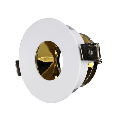 GU10 Einbaustrahler - Rund, Weiß/Gold, Aluminium, Loch: Ø7,5 cm, Maße: Ø8,3 cm