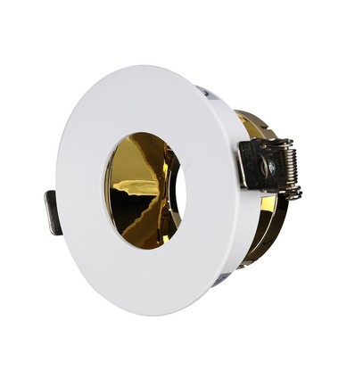 GU10 Einbaustrahler - Rund, Weiß/Gold, Aluminium, Loch: Ø7,5 cm, Maße: Ø8,3 cm