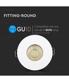 GU10 Einbaustrahler - Rund, Weiß/Gold, Aluminium, Loch: Ø7,5 cm, Maße: Ø8,3 cm