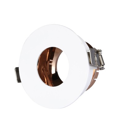 GU10 Einbaustrahler - Rund, Weiß und Rose Gold, Aluminium, IP20 Innenbereich