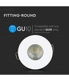 GU10 Einbaustrahler - Weiß/Chrom, Aluminium, Loch: Ø7,5 cm, Maße: Ø8 cm
