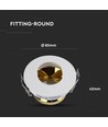 GU10 Einbaustrahler - Rund, Weiß/Gold, Aluminium, IP20, Loch: Ø7,5 cm, Maße: Ø8 cm
