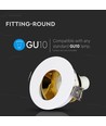 GU10 Einbaustrahler - Rund, Weiß/Gold, Aluminium, IP20, Loch: Ø7,5 cm, Maße: Ø8 cm