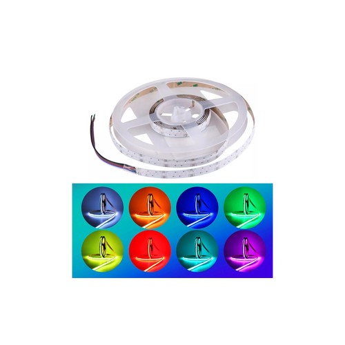 5m 24W/m RGB+WW COB-LED-Streifen - 24V DC, IP20, 840 LEDs pro Meter, COB LED